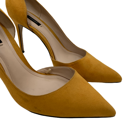 Mango Mustard Suede Pointed Pumps | Pre Loved |