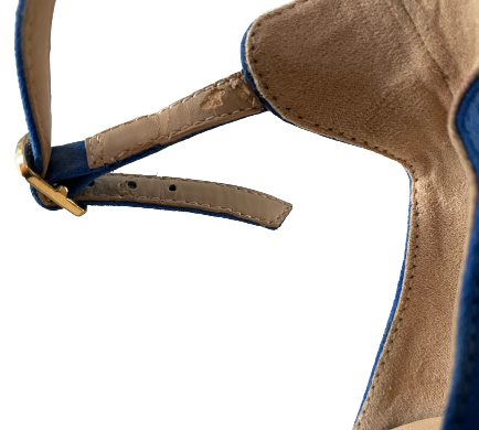 ZARA Cobalt Blue & Gold Heels | Pre Loved |