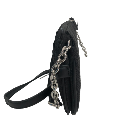 Tommy Hilfiger Black Monogram Canvas Small Crossbody Bag | Brand New |