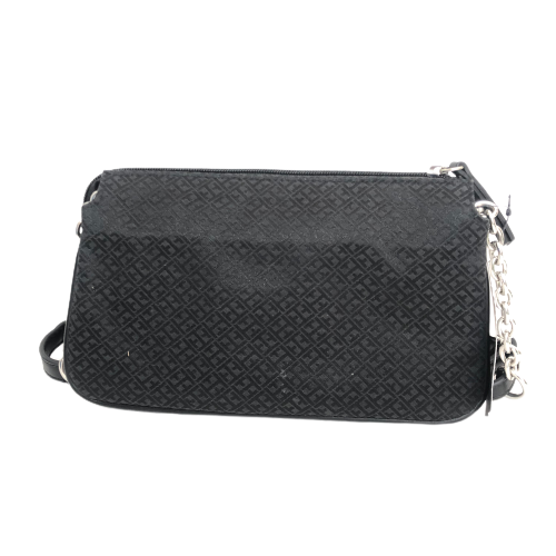 Tommy Hilfiger Black Monogram Canvas Small Crossbody Bag | Brand New |