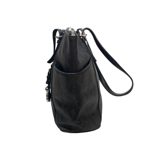 Michael Kors Black Monogram Coated Canvas Shoulder Bag | Pre Loved |