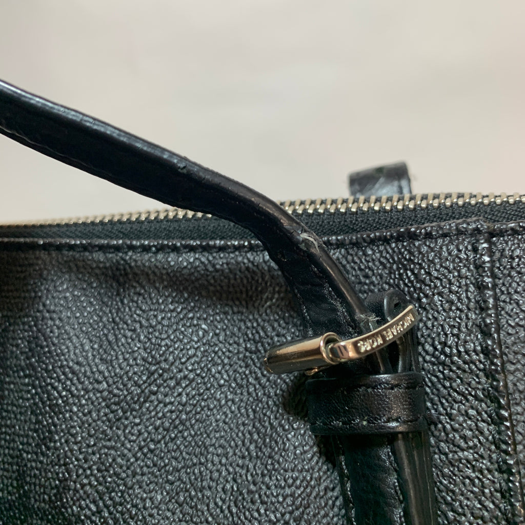 Michael Kors Black Monogram Coated Canvas Shoulder Bag | Pre Loved |