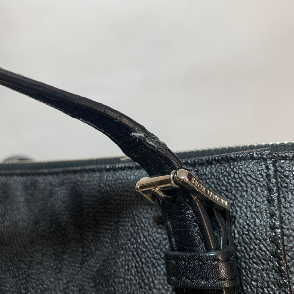 Michael Kors Black Monogram Coated Canvas Shoulder Bag | Pre Loved |