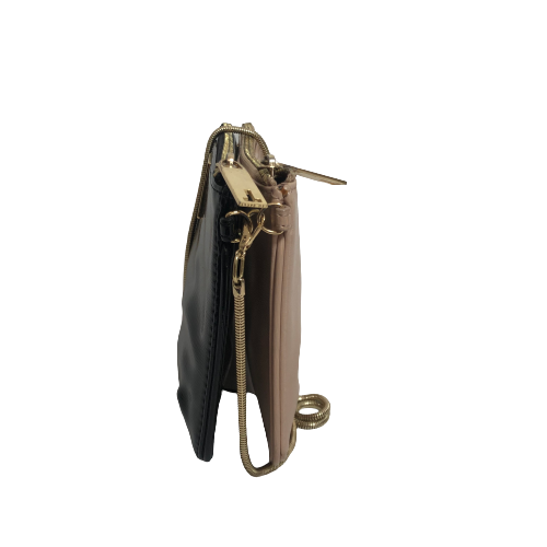 Ted Baker Black and Beige Double Sided Leather Convertible Shoulder Bag | Pre loved |
