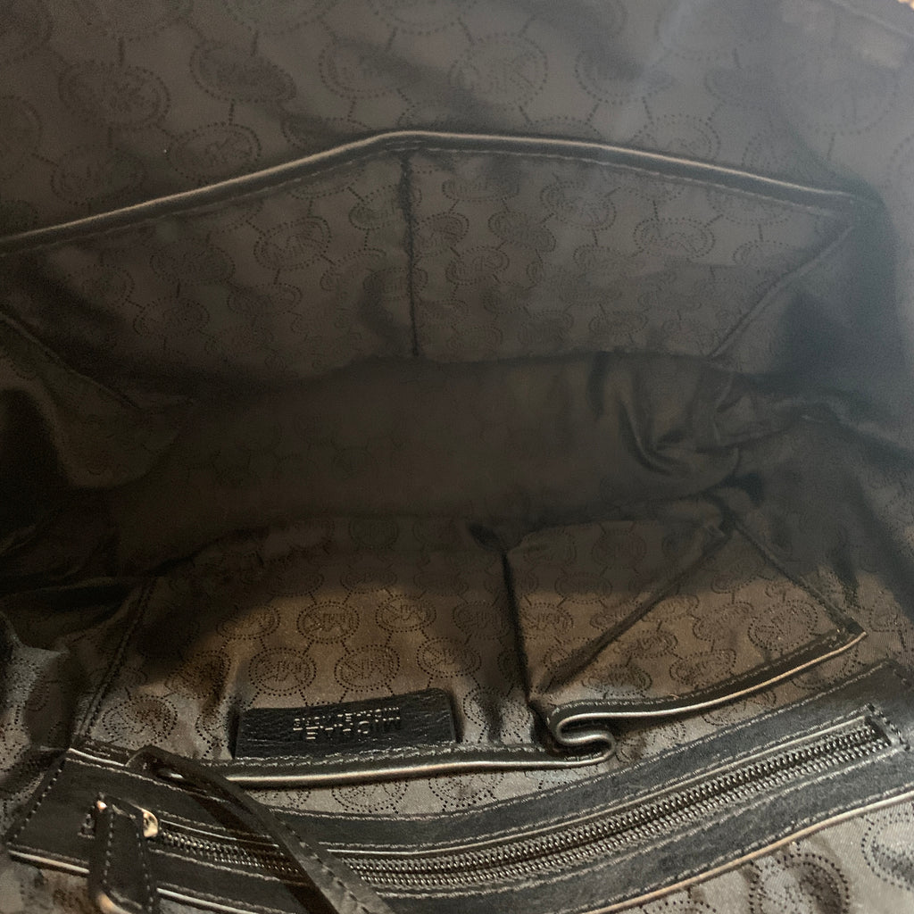 Michael Kors Black Monogram Coated Canvas Shoulder Bag | Pre Loved |