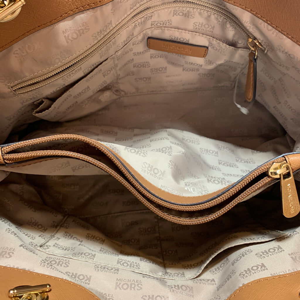 Michael Kors Tan Leather Chain Strap Tote | Pre Loved |