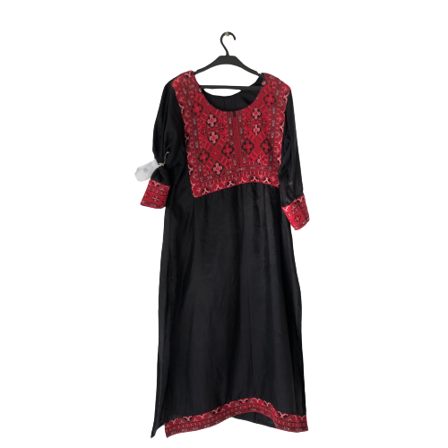 Sheer black and red kurta