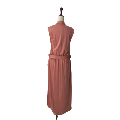 Mango Pink Sleeveless Collared Wrap Dress | Gently Used |