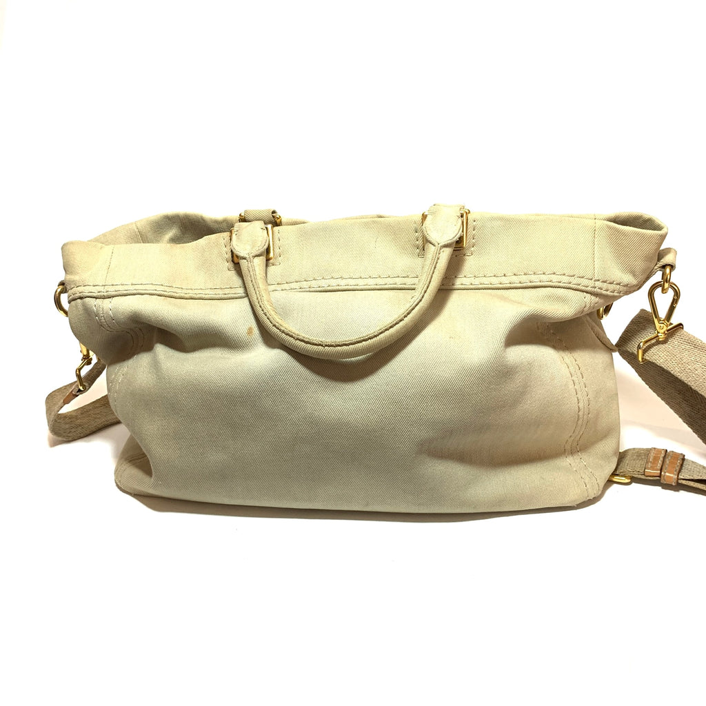 Prada Beige Canvas Satchel | Pre Loved |