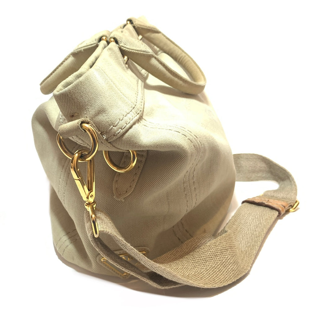 Prada Beige Canvas Satchel | Pre Loved |