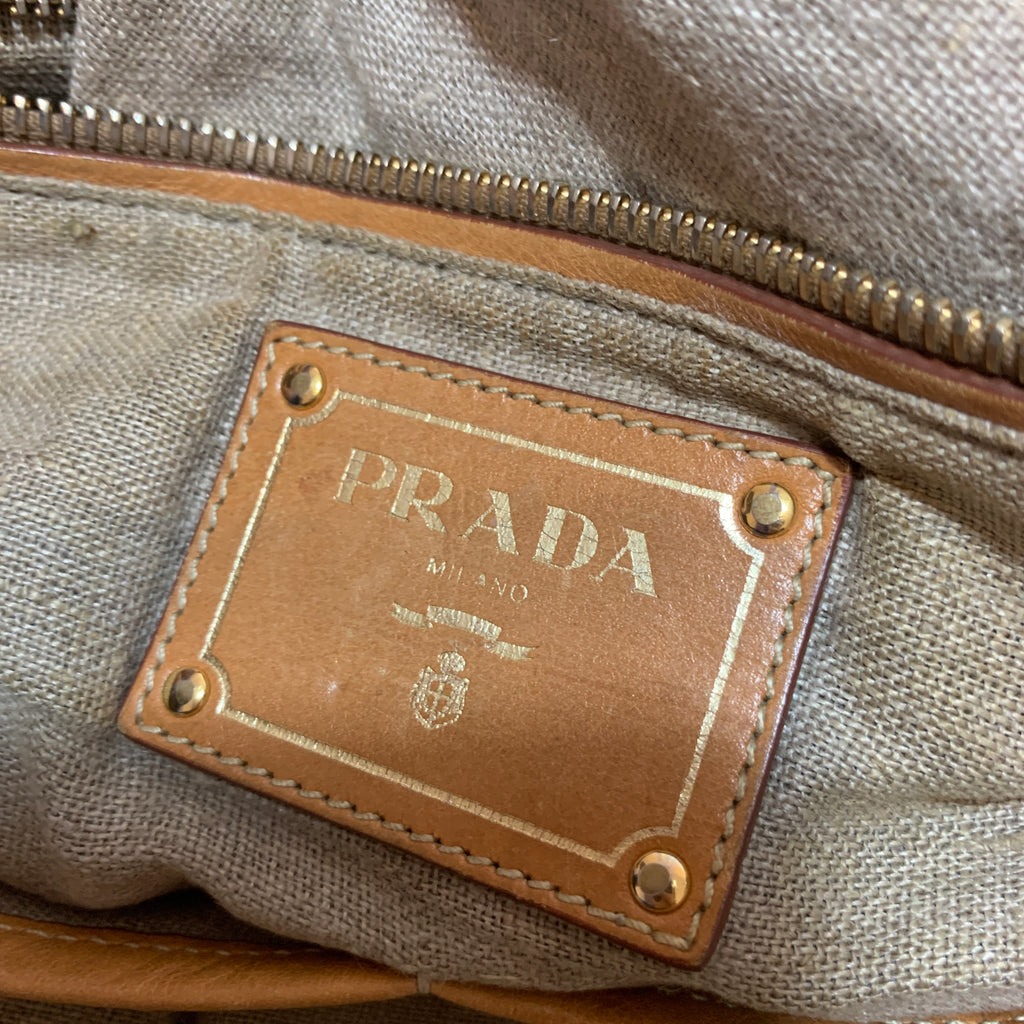 Prada Beige Canvas Satchel | Pre Loved |