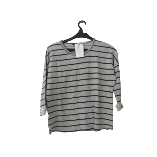 Limited Collection Grey And Black Striped Top