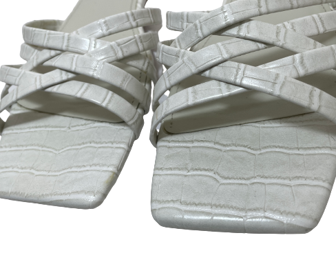 Nine West White Strappy Flat Sandals | Pre Loved |