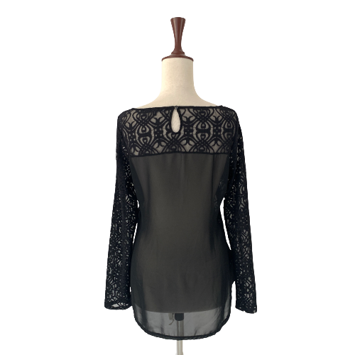 NEXT Black Net Lace Blouse | Gently Used |