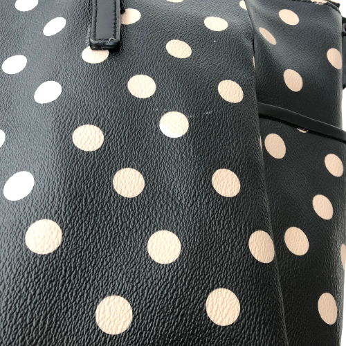 Kate Spade Large Black Polka Dot Coated Canvas Tote | Pre Loved |