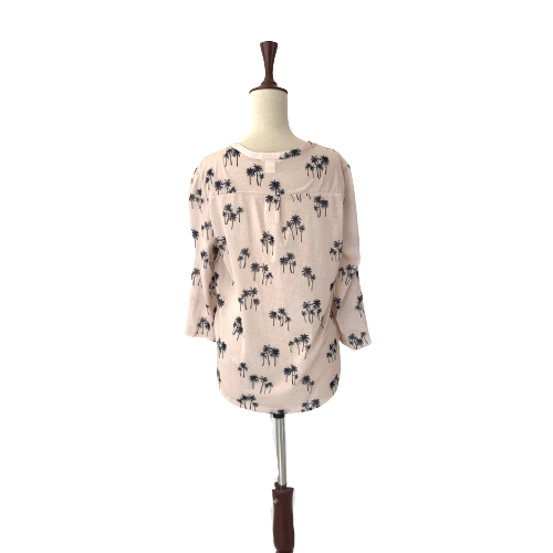 H&M Pink Palm Tree Printed Top | Gently Used |