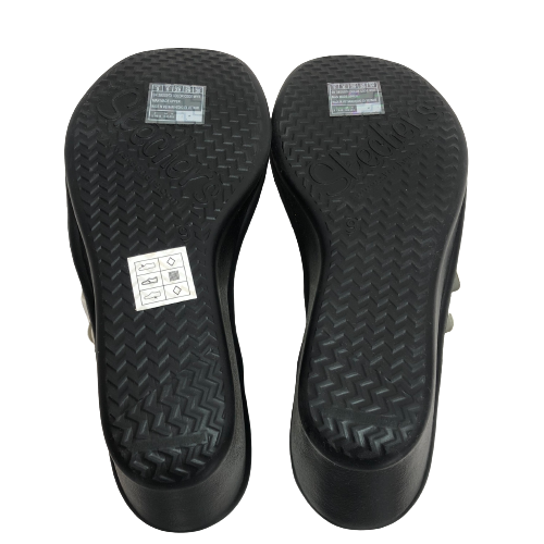 Skechers Memory Foam White Rhinestone Platform Sandals