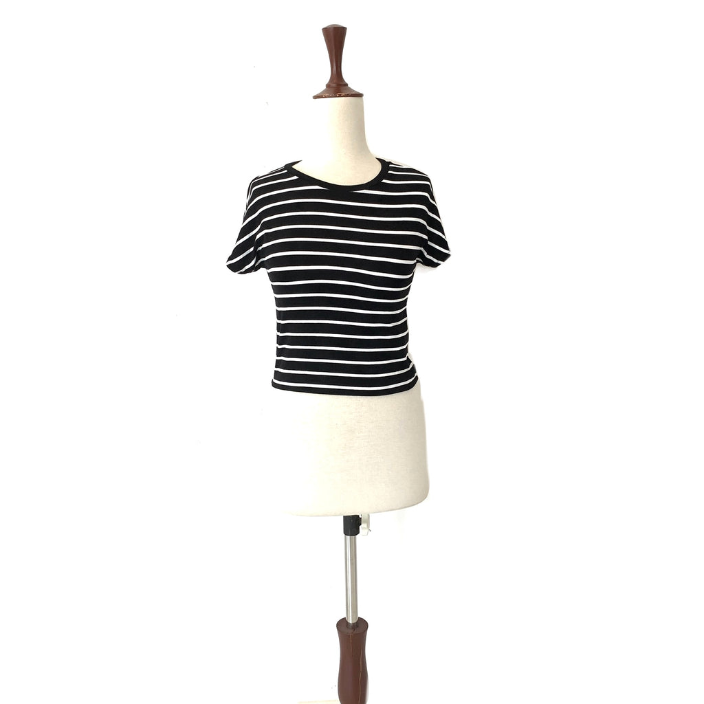 ZARA Black & White Striped Tee | Brand New |