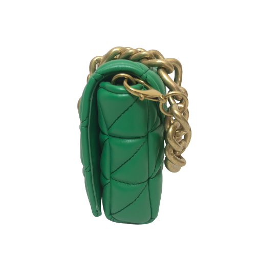 ZARA Green Quilted Shoulder Bag | Gently Used |