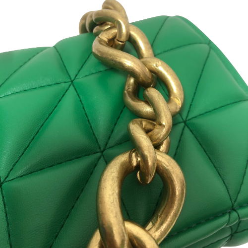 ZARA Green Quilted Shoulder Bag | Gently Used |