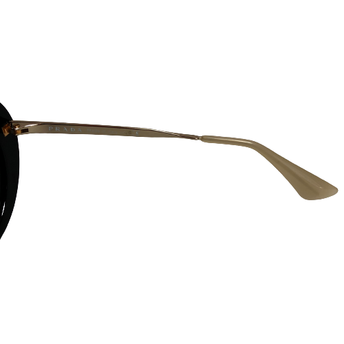 Prada SPR 16Q Black & Gold Sunglasses | Gently Used |