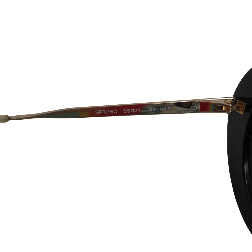 Prada SPR 16Q Black & Gold Sunglasses | Gently Used |
