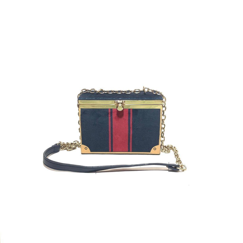 ZARA Blue Suede Box Bag | Pre Loved |