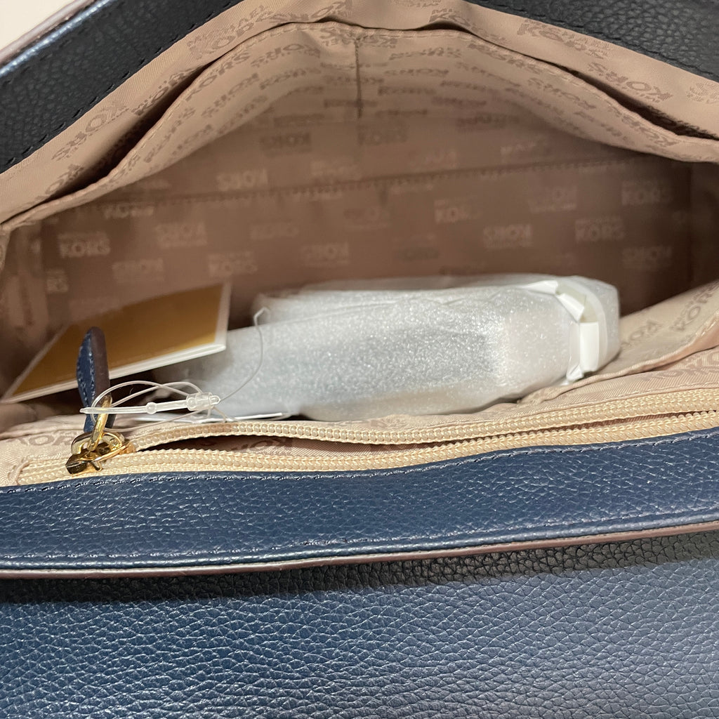 Michael Kors Blue Pebbled Leather 'Karson' Satchel | Brand New |