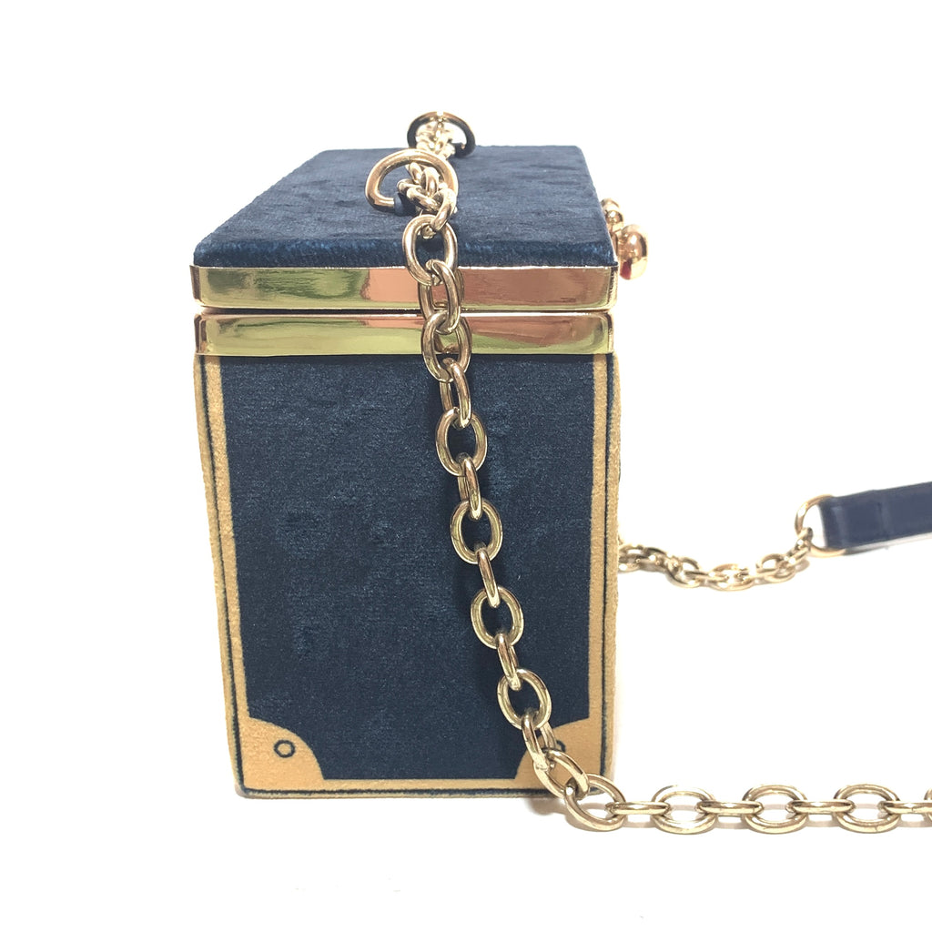 ZARA Blue Suede Box Bag | Pre Loved |