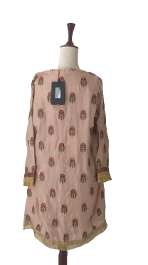 Khaadi Pink Silk Embroidered Kameez | Brand New |