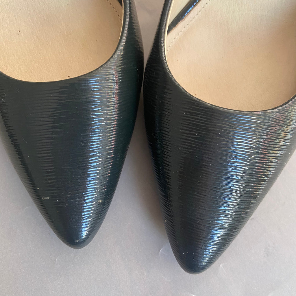 Michael Kors Forest Green Textured Leather Pumps | Pre Loved |