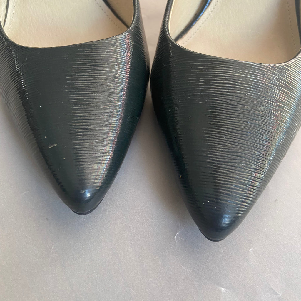 Michael Kors Forest Green Textured Leather Pumps | Pre Loved |