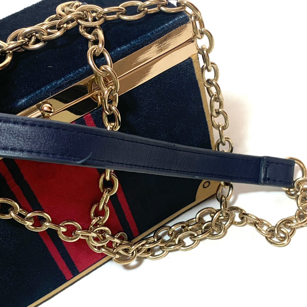 ZARA Blue Suede Box Bag | Pre Loved |