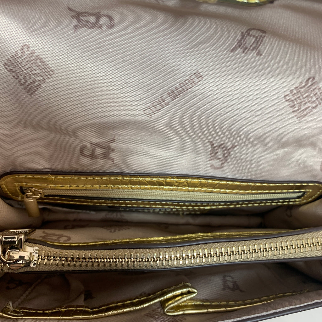 Steve Madden Gold Croc Embossed Crossbody Bag | Brand New |
