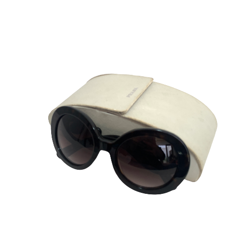 Prada Black Round Curved Sunglasses | Gently Used |