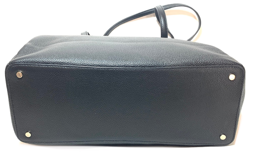 Kate Spade Black Pebbled Leather 'Monet' Large Triple Compartment Tote | Brand New |