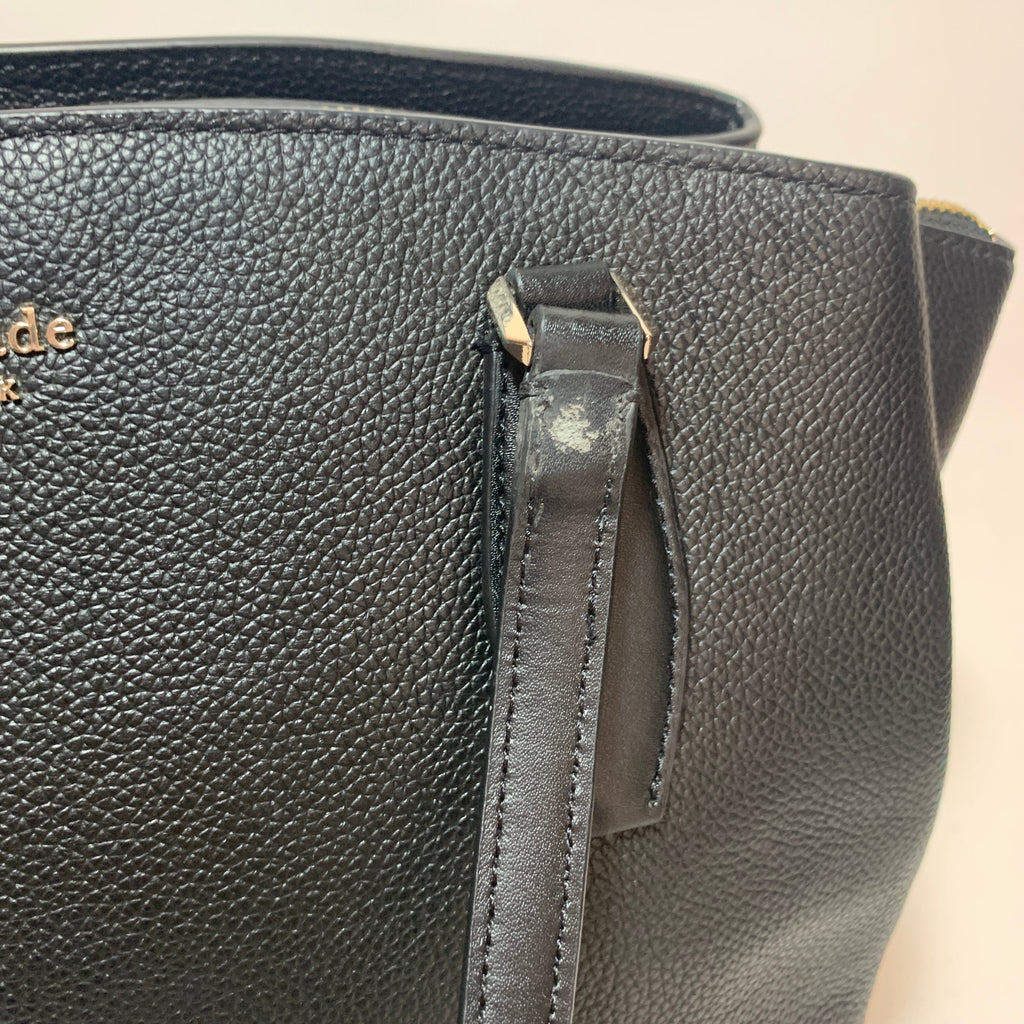 Kate Spade Black Pebbled Leather 'Monet' Large Triple Compartment Tote | Brand New |