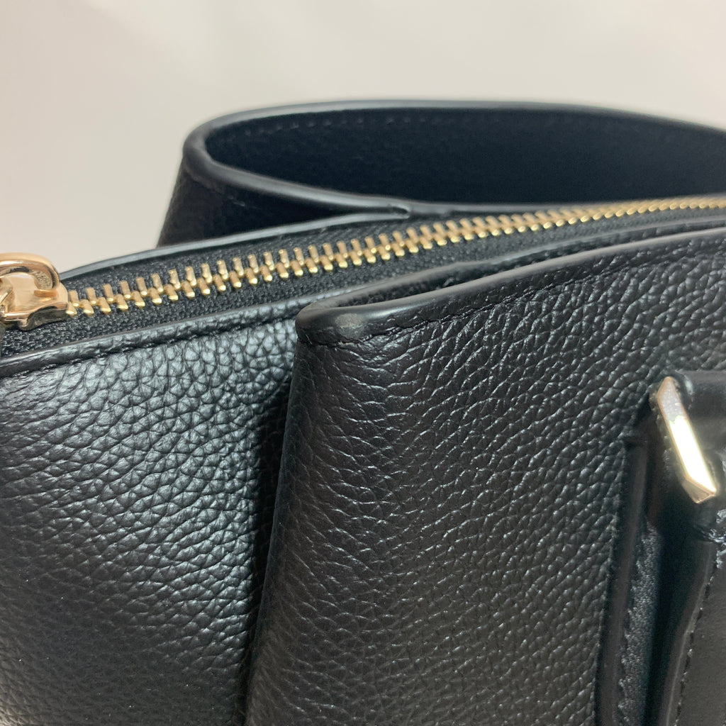 Kate Spade Black Pebbled Leather 'Monet' Large Triple Compartment Tote | Brand New |