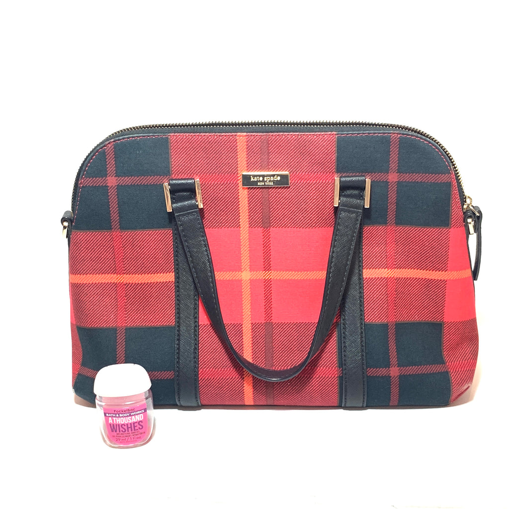 Kate Spade Red Newbury Lane Plaid Tote | Pre Loved |