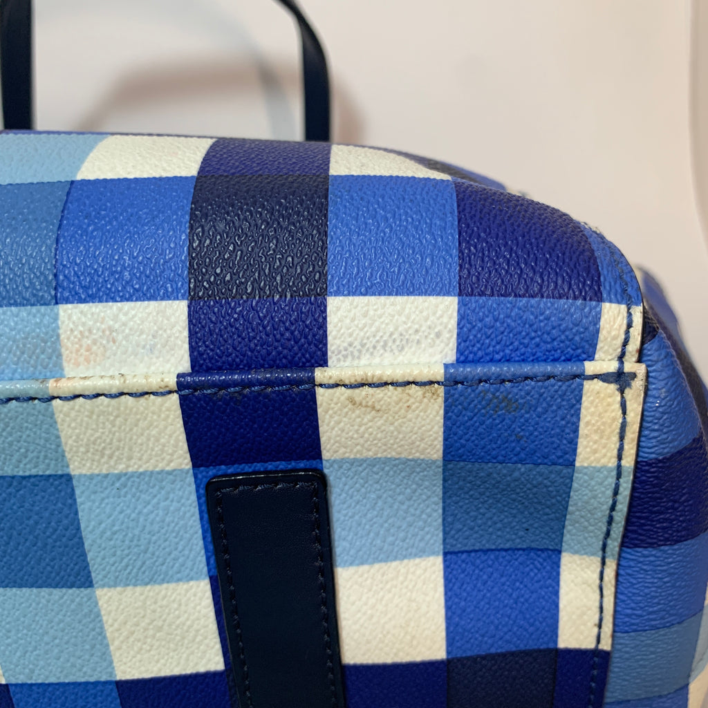 Kate Spade Blue Checked Tote Bag | Pre Loved |