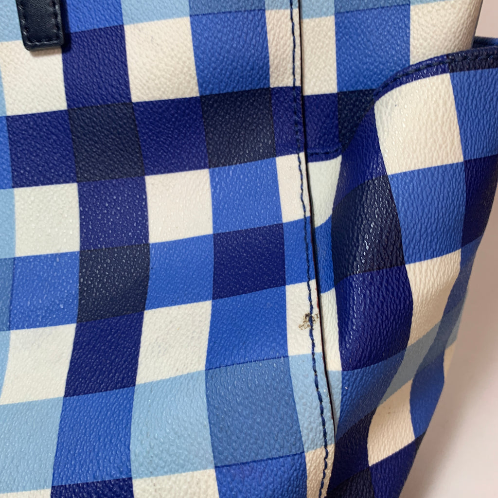Kate Spade Blue Checked Tote Bag | Pre Loved |