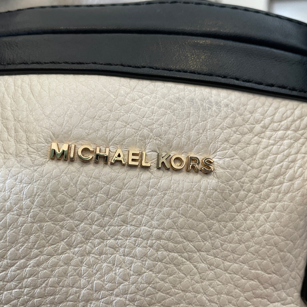 Michael Kors Black & White Leather 'Taryn' Satchel | Pre Loved |