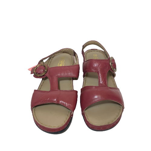 Sky Walk Orthopedic Maroon Leather Sandals | Brand New |