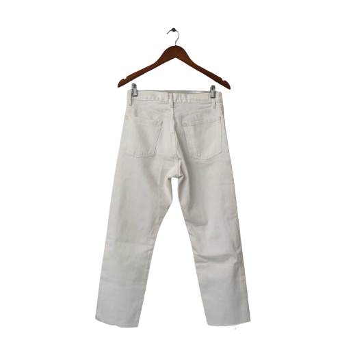 Mango White Straight Cropped High-waited Jeans | Brand New |
