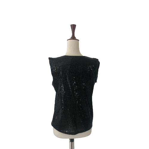 Mango Black Sequins Blouse | Brand New |