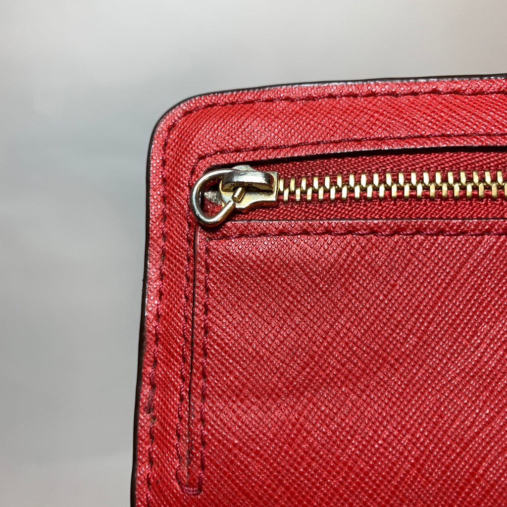 Michael Kors Red Leather Wristlet Wallet | Pre Loved |