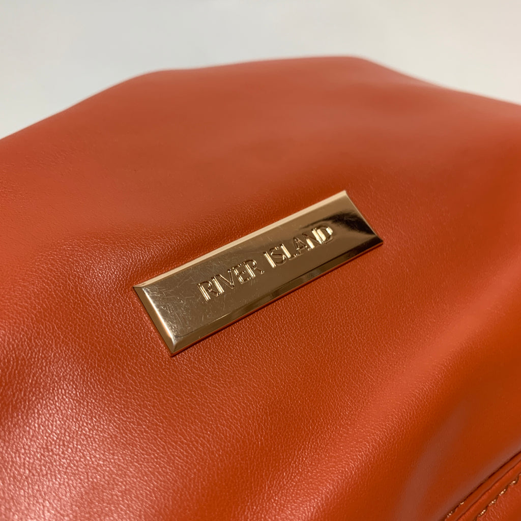 River Island Orange & Gold Chain Shoulder Bag | Like New |