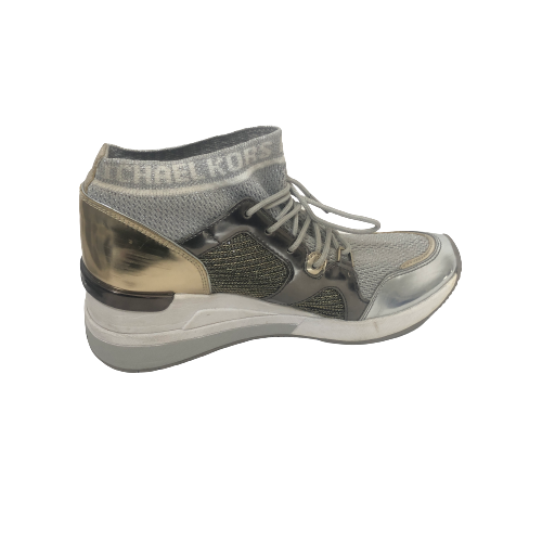 Michael Kors 'Hilda' Knit & Leather Sock Wedge Sneakers | Pre Loved |