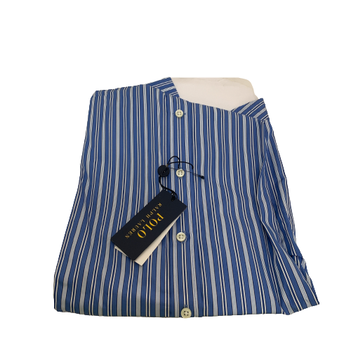 Ralph Lauren Men's Blue Striped Collared Shirt | Brand New |