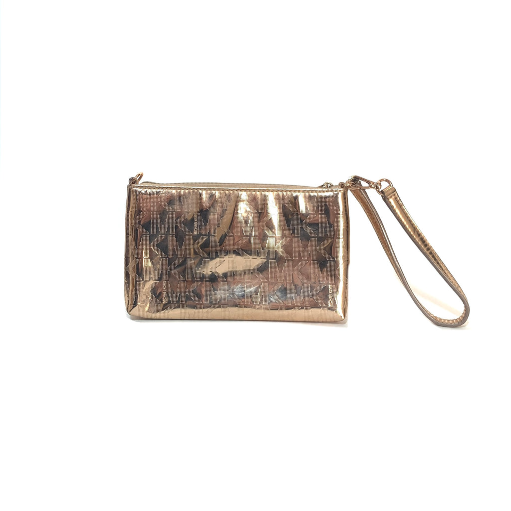 Michael Kors Monogram Rose Gold Wristlet | Gently Used |